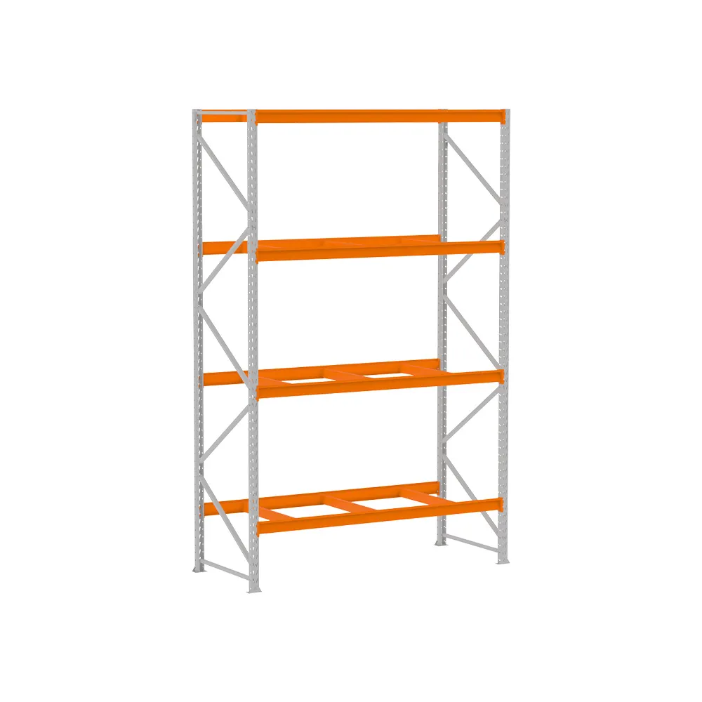 Mini Porta Pallet 500kg Cinza e Laranja 4 Níveis Compacto