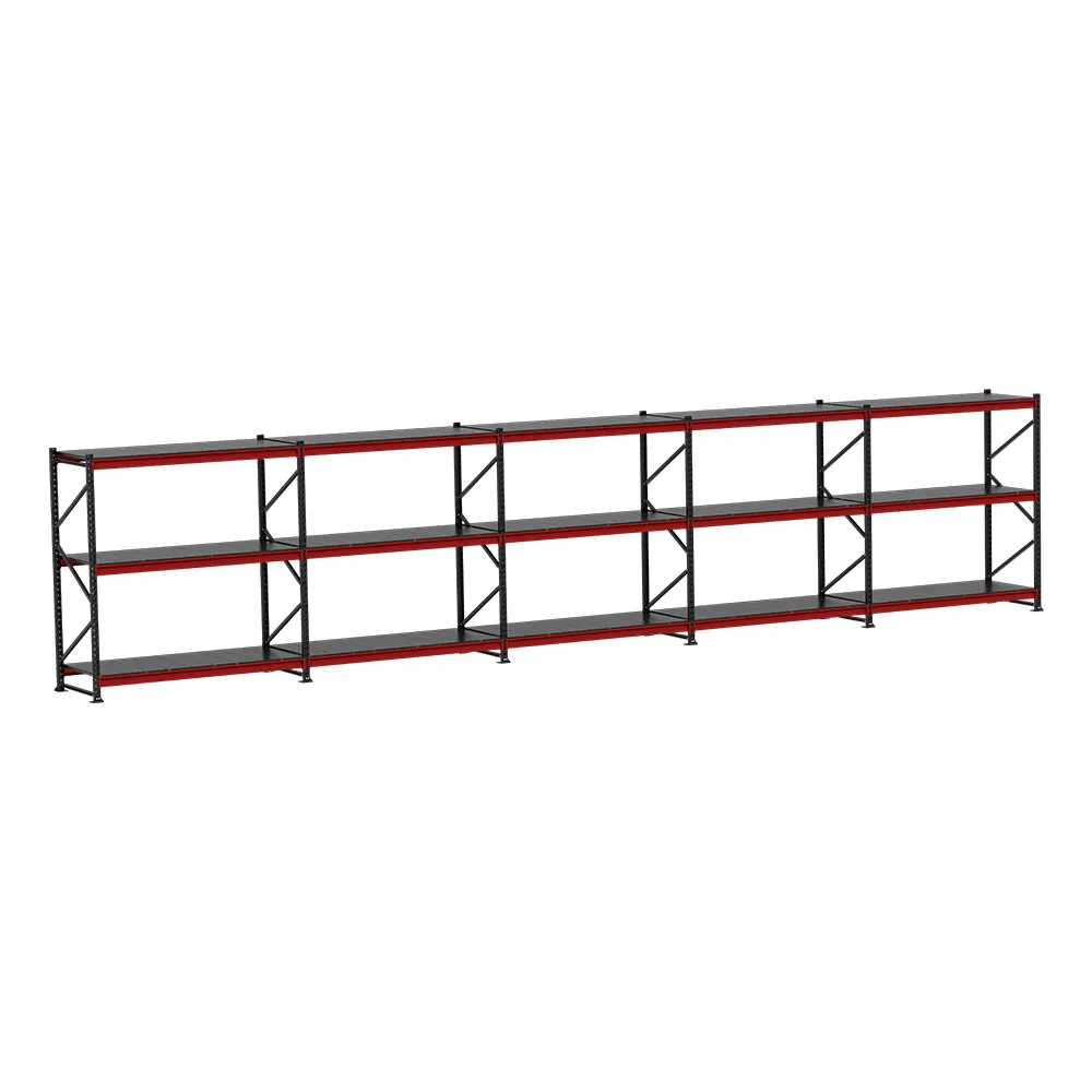 Porta Pallet Combo Modular Preto com Longarinas Vermelhas